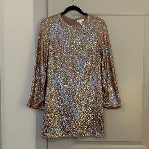 H&M Blush Sequin Party Mini Dress